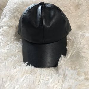 Faux Leather Baseball Hat